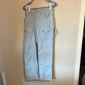 Women size 5 Light Blue Cargo Pants